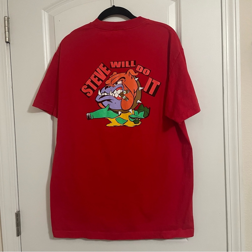 FULL‎ SEND Red Graphic bulldog T-Shirt Steve will do it! Size men’s large
